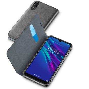 Калъф за Huawei Y6 2019, еко кожа, Cellularline Book, черен | JAR Computers Калъф Book за Huawei Y6 2019