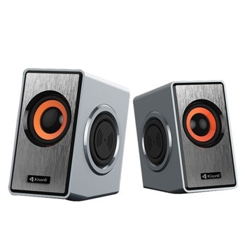 Тонколони Kisonli T-007 - 4bass, 2.0, 2x3W, 3.5mm стерео, USB захранване, сиви | JAR Computers Kisonli T-007 - 4bass