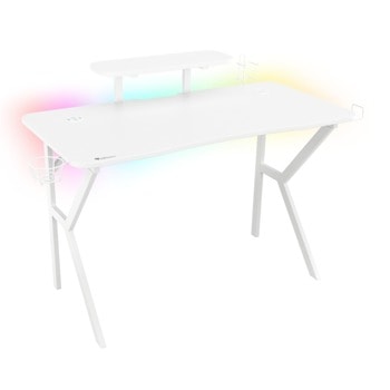 Компютърно бюро Genesis Holm 320 RGB, LED RGB, безжично зарядно, 3x USB 3.0 порта, гейминг, бяло | JAR Computers Genesis Holm 320 RGB NDS-1802
