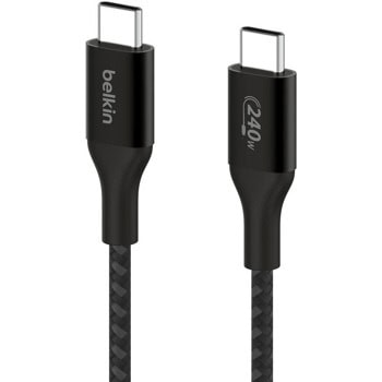 Кабел Belkin Boost Charge (CAB015bt2MBK), от USB C(м) към USB C(м), 2m, 240W, черен | JAR Computers Belkin Boost Charge CAB015bt2MBK