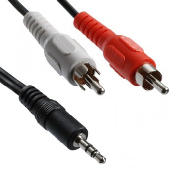 Аудио кабел DeTech, 3.5mm Jack(м) към 2x RCA Chinch, 5м, черен | JAR Computers DeTech 3.5mm Jack(м) към 2x RCA Chinch 5м 18072