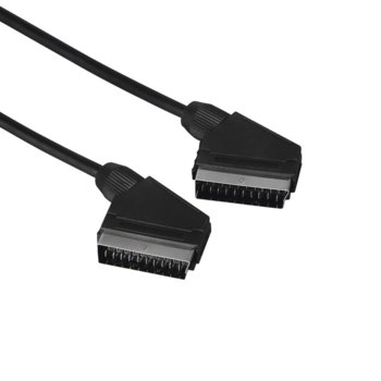 Кабел HAMA 205081, от SCART(м) към SCART(м), 1.5m, черен | JAR Computers HAMA SCART m 205081