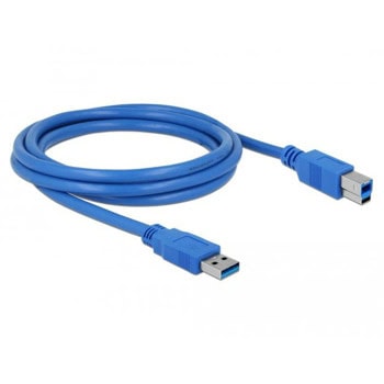 Кабел DeLock 82434, от USB-A(м) към USB-B(м), 2m, син | JAR Computers Кабел DeLock 82434