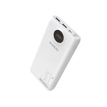 romoss sw20s pro digital display 20000 mah бял