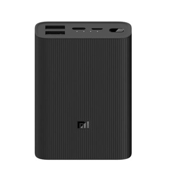 Външна батерия /power bank/ Xiaomi Mi Power Bank 3 Ultra Compact, 10000mAh, черна, 1x USB C, 2x USB 2.0 image