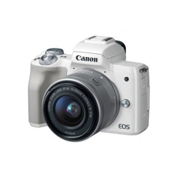 Canon EOS M50 (бял) +15-45mm f/3.5-6.3 + Lexar 32G