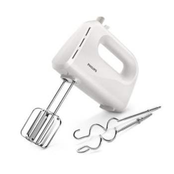 Миксер Philips HR3705/00, 300 W, 5 степени на работа, с турбо, бъркалки за тесто, бял | JAR Computers Philips HR3705/00