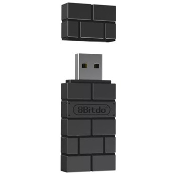 Безжичен USB адаптер 8Bitdo Series 2, Bluetooth 4, за безжично свързване на контролери, черен | JAR Computers 8Bitdo USB adapter Series 2