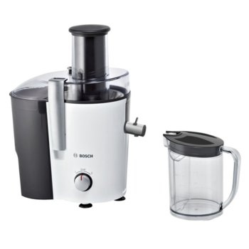 Сокоизстисквачка Bosch VitaJuice 2, 1.25 л. капацитет, XL-отвор, 2 степени на работа, 700W, бяла | JAR Computers Bosch VitaJuice 2 MES25A0