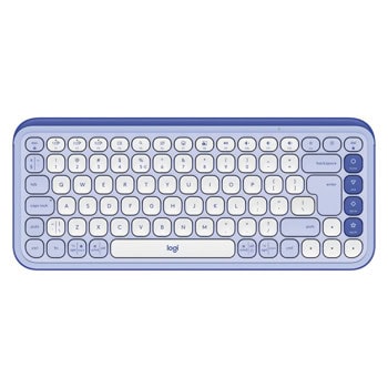 Клавиатура Logitech POP Icon Keys Lilac & Off White (920-013074), безжичнa, 4 програмируеми клавиша, US International подредба, лилава, Bluetooth | JAR Computers Logitech POP Icon Keys Lilac & Off White US 920