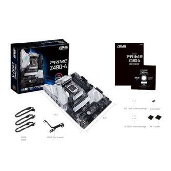 Дънна платка Asus PRIME Z490-A, Z490, LGA1200, DDR4, PCI-E 3.0 (DisplayPort&HDMI),(CFX&SLI), 6x SATA 6Gb/s, 2x M.2, 1x USB 3.2 Gen2 Type-C, ATX | JAR Computers Asus PRIME Z490-A