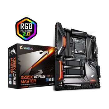 Дънна платка Gigabyte X299X AORUS MASTER, X299, LGA2066, DDR4, PCI-E, (SLI&CF), 8x SATA 6Gb/s, 2x M.2 connector, 1x USB Type-C, Wi-Fi, Bluetooth, E-ATX | JAR Computers GIGABYTE X299X AORUS MASTER