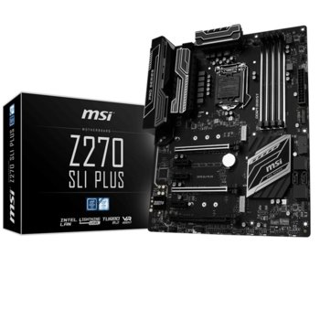 Дънна платка MSI Z270 SLI PLUS, Z270, LGA1151, DDR4, PCI-E (HDMI&DVI)(SLI&CF), 6x SATA 6Gb/s, 2x M.2 slot, 1x USB 3.1 (Type-C), ATX | JAR Computers MSI Z270 SLI PLUS