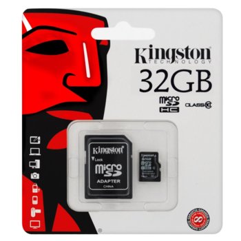 32GB microSDHC Kingston SDC10/32GB