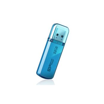 Памет 32GB USB Flash Drive, Silicon Power Helios 101, USB 2.0, синя | JAR Computers 32GB Silicon Power Helios 101 Ocean Blue