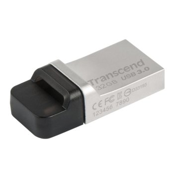 Памет 32GB USB Flash Drive, Transcend JetFlash 880, USB/microUSB 3.0, сребриста | JAR Computers Transcend JetFlash 880 32 GB(TS32GJF880S)