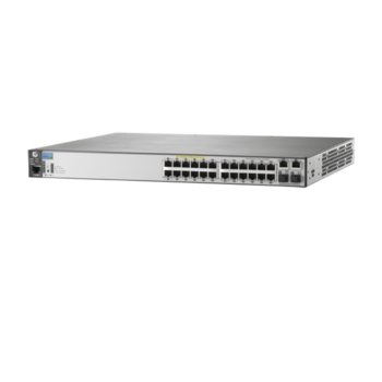 Суич HP 2620-24-PoE+, 24 ports 100Mbps, 2 autosensing 1000Mbps ports, 2 open mini-GBIC (SFP) slots | JAR Computers HP 2620-24-PoE+ Switch