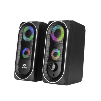 Тонколони Marvo SG-266BT, 2.0, безжични, Bluetooth, 6W, RGB подсветка, черни | JAR Computers Marvo SG-266BT