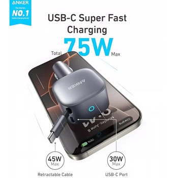 Anker Nano 75W Car Charger A2738HA2 | JAR Computers Anker Nano 75W Car Charger A2738HA2