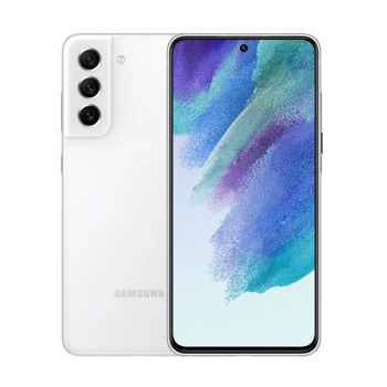 Смартфон Samsung Galaxy S21 FE (бял), 6.4" (16.26 cm) AMOLED 120Hz HDR10 дисплей, осемядрен Snapdragon 888 2.84 GHz, 6GB RAM, 128GB Flash памет, 12.0 + 8.0 + 12.0 & 32.0 MPix camera, Android image