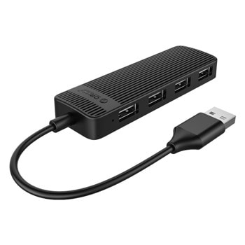 USB хъб Orico FL02-BK, 4 порта, от USB Type-A към 4x USB 2.0 Type-A, черен image