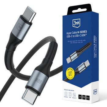 3mk Hyper Cable N-Series USB-C to USB-C 60W Black