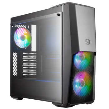 Кутия CoolerMaster MasterBox MB500 ARGB, Micro ATX/ITX, 2x USB 3.2, прозорец, черна, без захранване | JAR Computers CoolerMaster MasterBox MB500 ARGB KGNN-S01