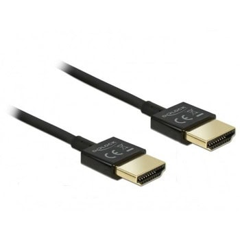 Кабел Delock 85117, от HDMI(м) към HDMI(м), 0.25m, черен, 4K@60Hz | JAR Computers Кабел Delock 85117