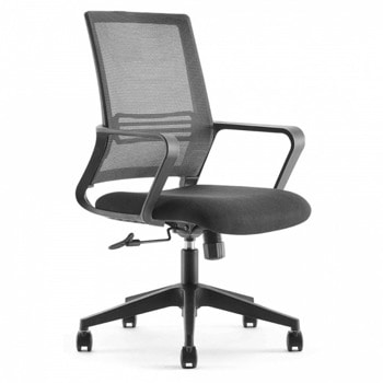 Работен стол OKOffice Ice LB, до 130кг. макс тегло, дамаска, газов амортистьор, коригиране на височината, черен image