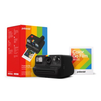 Фотоапарат Polaroid Go Everything Box Gen 2, 16 броя филм, моментални снимки, светкавица, USB, черен | JAR Computers Polaroid Go Everything Box Gen 2 Black