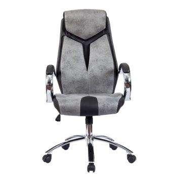 Директорски стол Storm, екокожа, сиво и черно image