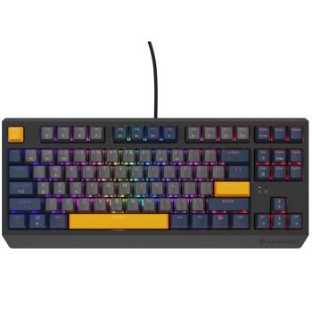 Клавиатура Genesis Thor 230 TKL Naval Blue Negative (NKG-2164), механична, Outemu Panda суич, гейминг, N-Key Rollover, RGB подсветка, черна, USB | JAR Computers Genesis Thor 230 TKL Naval Blue Ngtve Outemu Panda