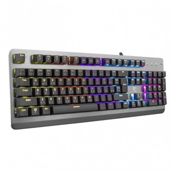 Клавиатура SBOX WHITE SHARK GK-1926, гейминг, механична, сини суичове, RGB подсветка, сребриста, USB | JAR Computers SBOX GK-1926