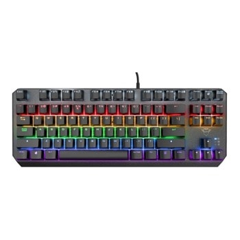 Клавиатура Trust GXT 834 Callaz TKL, механична, подсветка, 11 макро бутона, USB, черна | JAR Computers TRUST GXT 834 Callaz TKL