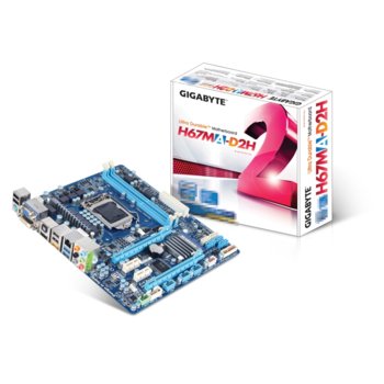 Дънна платка Gigabyte H67MA-D2H-B3, H67, LGA1155, DDR3, 2xPCI-E(CF)(HDMI & DVI), SB7.1, Lan1000, SATA RAID 0,1,5,10, 2xSATA 6Gb/s, 2xUSB3.0, mATX | JAR Computers Gigabyte H67MA-D2H-B3
