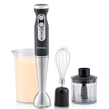 Пасатор Rohnson R-5744, с кана, чопър и бъркалка, 1000W, 9 степени на работа, турбо функция, 500ml/700ml обем, черен | JAR Computers Rohnson R-5744