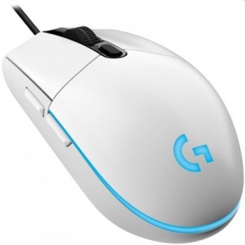 Мишка Logitech G203 LIGHTSYNC, оптична (8000 dpi), USB, гейминг, 6 програмируеми бутона, Lightsync RGB подсветка, бяла | JAR Computers Logitech G203 LIGHTSYNC White 910-005797