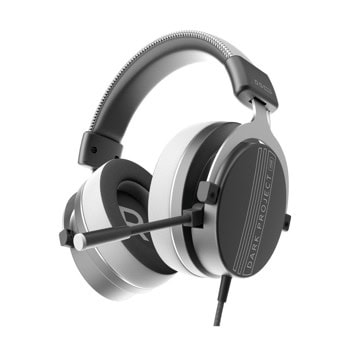 Слушалки Dark Project Vexo, Jack 3.5mm, микрофон, наушници с мемори пяна, 50mm говорители, гейминг, сиви | JAR Computers Dark Project Vexo Wired Grey