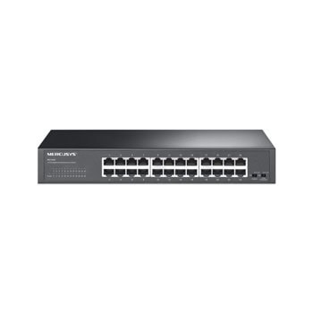 Суич Mercusys MS124GS, 1000 Mbps, 24 порта, 24x 10/100/1000Mbps RJ-45 | JAR Computers Mercusys MS124GS