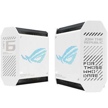Мрежеста система Asus ROG Rapture GT6 2 Pack (90IG07F0-MU9A40), 10000Mbps, 2.4GHz (574Mbps)/ 5GHz (4804Mbps)/ 5GHz (4804Mbps), 3x LAN 1000Base-T, 1x WAN 2.5GBase-T, 1 x USB 3.2, 2 бр., 9x вътрешни антени | JAR Computers Asus ROG Rapture GT6 2 Pack 90IG07F0-MU9A40