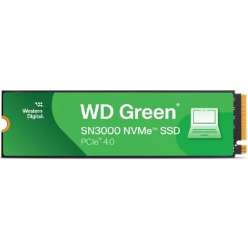 Памет SSD 1TB, Western Digital Green SN3000, NVMe, M.2 (2280), скорост на четене до 5000MB/s, скорост на запис до 4200MB/s | JAR Computers Western Digital Green SN3000 NVMe 1TB WDS100T4G0E