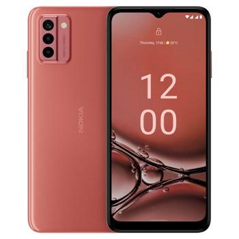 Смартфон Nokia G22 (червен), поддържа 2 SIM карти, 6.52" (16.56 cm) 90Hz IPS дисплей, осемядрен Unisoc T606, 6GB RAM, 256GB Flash памет (+microSD слот), 50.0 + 2.0 + 2.0 MPix камера, Android, 196g | JAR Computers Nokia G22 6/256GB So Peach 101S0609H109