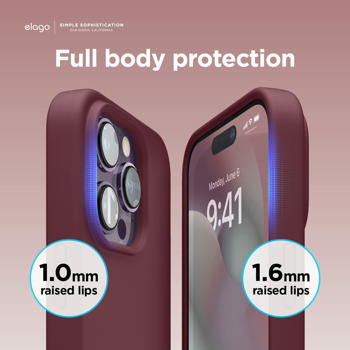 Soft Silicone Case за iPhone 14 Pro бургунди