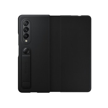 Samsung Galaxy Z Fold3 Leather Flip Cover, Black