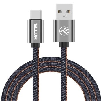 Кабел Tellur Data cable TLL155381, от USB A(м) към USB C(м), 1.2m, черен image