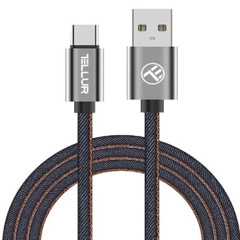 Кабел Tellur Data cable TLL155381, от USB A(м) към USB C(м), 1.2m, черен | JAR Computers Tellur Data cable USB to Type-C TLL155381