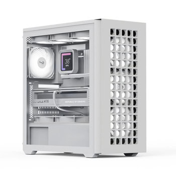 Кутия AeroCool D502A, ATX/mATX/Mini-ITX, 1x USB 3.1, 3x 120 mm ARGB вентилатора, бяла, с прозорец, без захранване | JAR Computers Кутия AeroCool D502A бяла