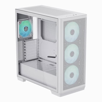 Кутия APNX C1-R, ATX/mATX/Mini-ITX, 1x USB 3.1, 3x 120 mm ARGB вентилатора, бяла, с прозорец, без захранване | JAR Computers Кутия APNX C1-R