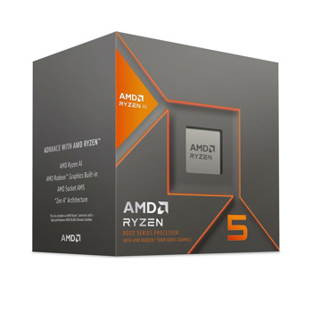 Процесор AMD Ryzen 5 8600G, шестядрен (4.3/5.0GHz, 16MB Cache, 1.5-2.8GHz графична честота, AM5) BOX, с охлаждане | JAR Computers процесор amd ryzen 5 8600g 100-100001237box