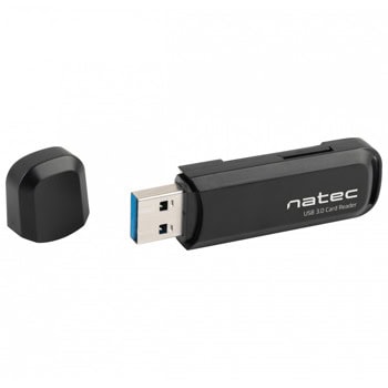 Четец за карти NATEC Scarab 2, USB-A 3.0M SD/SDHC/SDXC/microSD/microSDHC/microSDXC, черен | JAR Computers NATEC Scarab 2 NCZ-1874